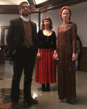 Dina Shihabi Instagram - Thanks for watching our show and for all your sweet msgs. Here’s a pic of my first fitting @costumepartyporter   some other moments 🖤@netflixgeeked