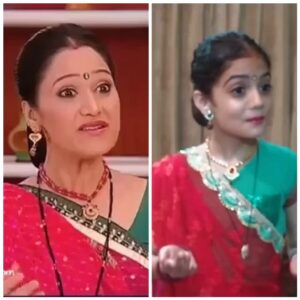 Disha Vakani Instagram - Kesi lagi aapko hamari 9 saal ki choti is daya ben @suman_tmkuc 

Ye hai suman puri jo daya bhabhi ke character ko recreate kr ri hai
Follow @suman_tmkuc ✨

Jaldi se @suman_tmkuc ko jaake follow kro💫
Great acting done by @suman_tmkuc 🤩