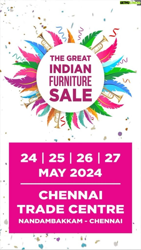 Divya Bharathi Vetrivel Instagram - ☆THE GREAT INDIAN FURNITURE SALE 🛋☆ The most awaited FURNITURE exhibition of the season in CHENNAI Ethnic Furniture, Contemporary Furniture , Bed room set , Dinning table , Office Furniture , Metal Furniture, Shesham wood Furniture, Teak wood Furniture, Outdoor Furniture, Artifacts , Marble statues , Massage chair , Ladders , Carpets n Rugs And Much More . All under one roof. Date - 24 - 25 - 26 - 27 MAY 2024 Timings - 10.00 am to 8.30pm Venue - 📍CHENNAI TRADE CENTRE, NANDAMBAKKAM , CHENNAI. FOR ENQUIRIES : 7448767203Use #iadsandevents #exhibition #events #furniture in all post/reels/ stories.