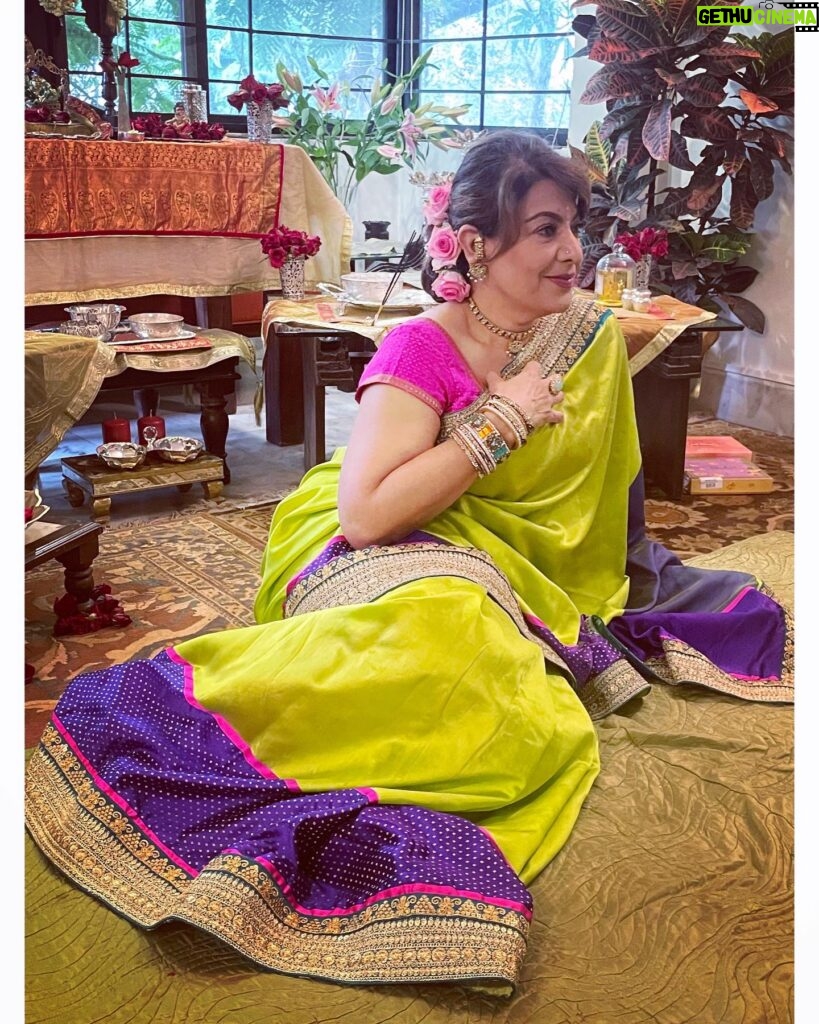 Divya Seth Shah Instagram - Celebrating Janamashtmi is My Legacy❤️ My Viraasat Makes Me So Happy and So Delighted to Decorate My Ladoo and Myself 😄 Yesterday was Special 🙌🏻 . Photography @the_eye_in_the_wild_mihika_ . #festival #indian #india #krishna #krishnalove #krishnajanmashtami #colours #love #joy