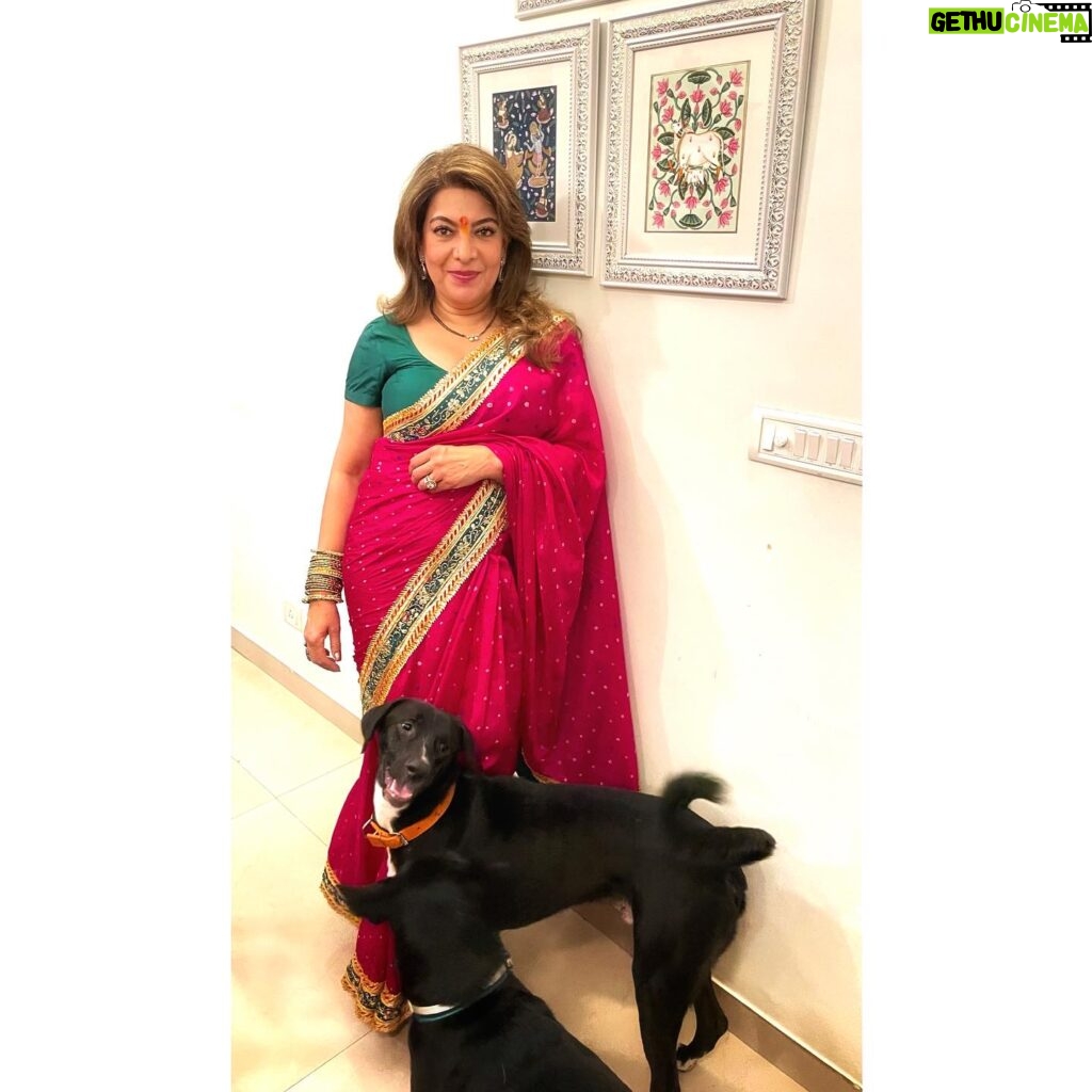 Divya Seth Shah Instagram - Can I get Just 1 picture Just 1!!! without Fur/ Tail/ Furry Tail 🤭❤️🤭 . . . Photography @the_eye_in_the_wild_mihika_ . . . #festival #indian #puja #ritual #divine #feminine #hindu #custom #fire #red #pink #dogsofinstagram #dog #indie#adopt #adoptdontshop