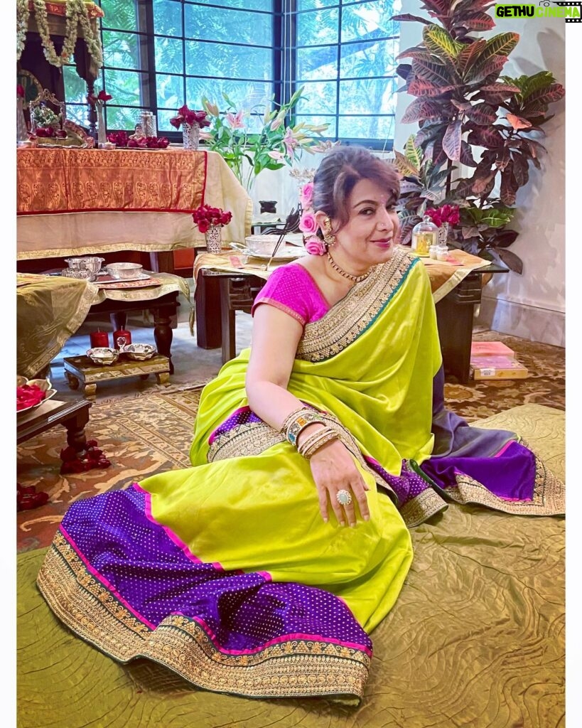 Divya Seth Shah Instagram - Celebrating Janamashtmi is My Legacy❤️ My Viraasat Makes Me So Happy and So Delighted to Decorate My Ladoo and Myself 😄 Yesterday was Special 🙌🏻 . Photography @the_eye_in_the_wild_mihika_ . #festival #indian #india #krishna #krishnalove #krishnajanmashtami #colours #love #joy