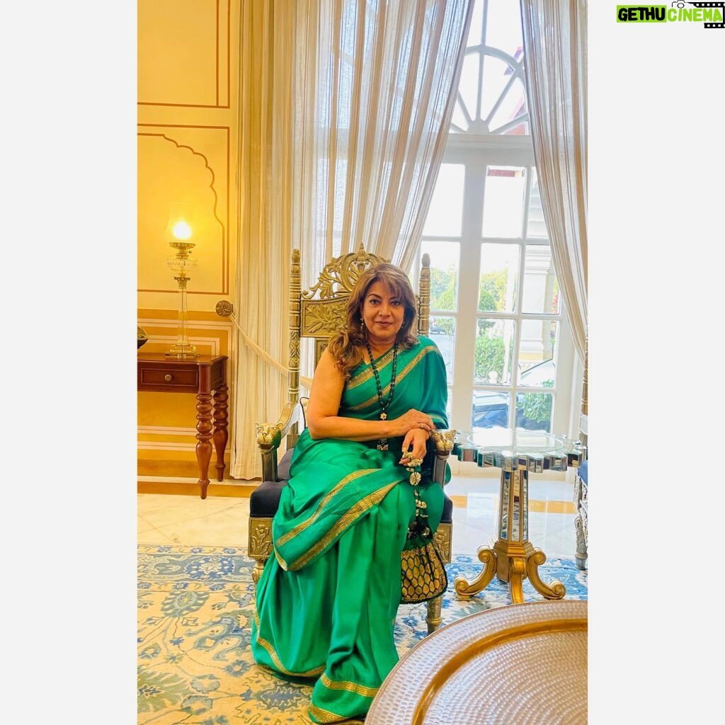 Divya Seth Shah Instagram - How can I not feel like Royalty at this Exquisite Palace .. Day 6 for My Devi Maa in Green Thank you for lovely Photographs @wamiqsaifi . . . #queen #palace #exquisite #vibe #evening #green #devi #heritage #india