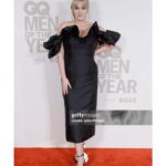 Dolly Alderton Instagram - Bled all my radiators recently which I think qualifies me for a man of the year award, thank you for this honour @britishgq. Stylist: @aimeecroysdill Hair: @davidebarbieri_ Makeup: @amanda.grossman Dress: @alemais.official Shoes: @rogervivier Jewellery: @tasaki_intl Bows: @awongolding