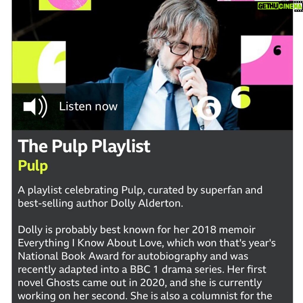 Dolly Alderton Instagram - I’ve curated a playlist of my beloved Pulp for @bbc6music and I’m sorry to say it does include the story of when I ambushed @jarvisbransoncocker in the tortellini and stuffed pasta aisle of a supermarket in 2015. Link in stories.