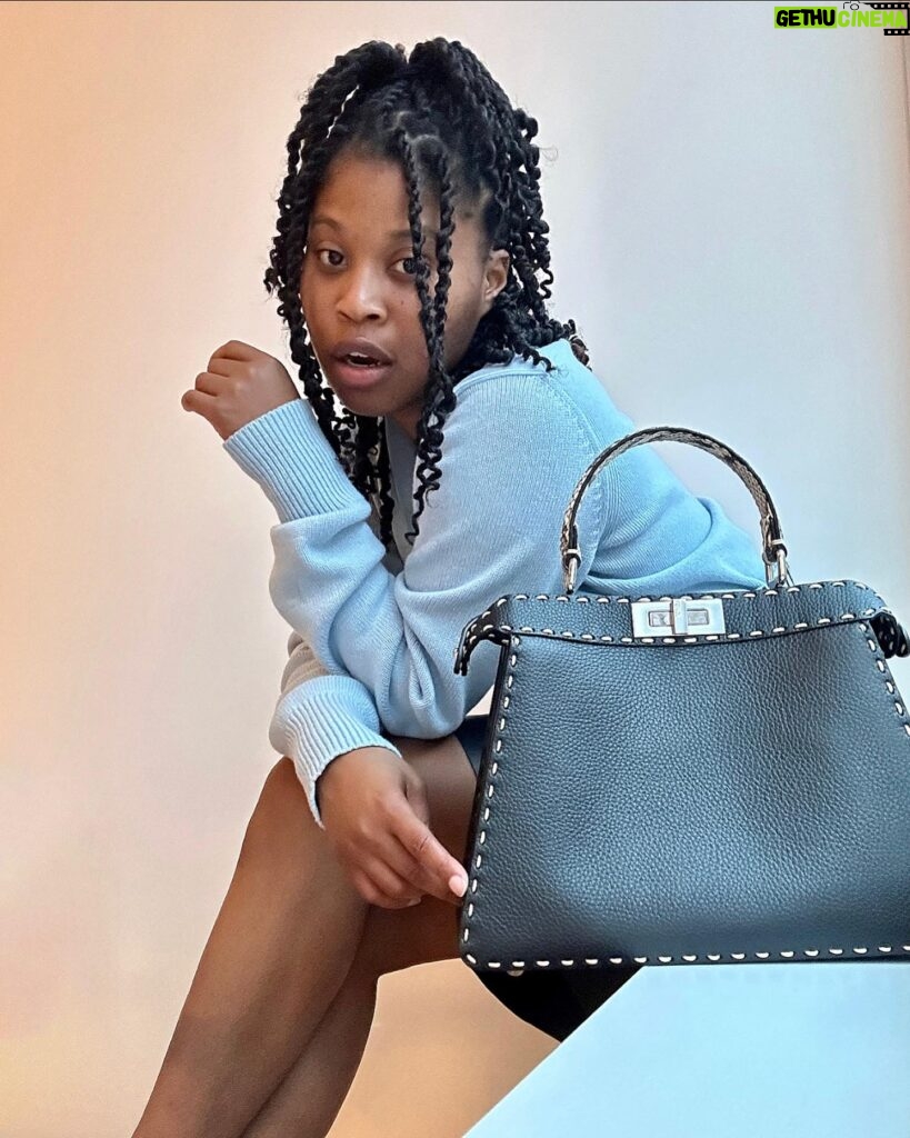 Dominique Fishback Instagram - And they said Peekaboo was just for kids 😏 love my @fendi peekaboo #FendiPeekaboo #ad