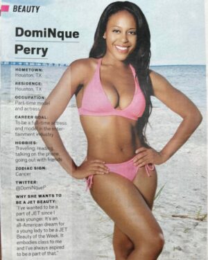 Dominique Perry Instagram - Throwback. Jet Beauty of the week. 2012 October issue. I was a baby. SUCH an accomplishment! 
I remember feeling SO insecure shooting this, even the photographer was making me feel bad. Was shocked when Jet called just a short time later that they wanted me. God be Goddin. I didn't realize this was a big deal until I have friends like @diarraoni that hyped me up! Lol #jetbeauty