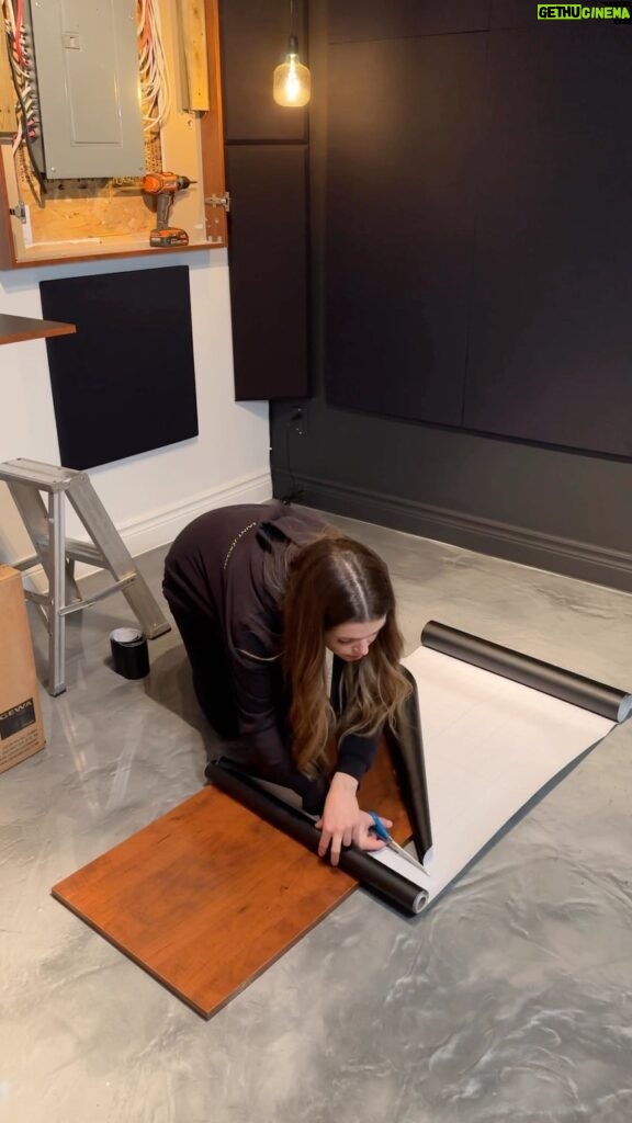 Domino Santantonio Instagram - Embracing my love for DIY projects transforming these cabinet doors with sleek black vinyl 🛠️🖤 Now the room’s all set for a new drum kit 😏🥁 #DIYProjects #CabinetMakeover #HomeStudio #DIYEnthusiast #InteriorDesign #CreativeSpaces #MusicRoom #blackvinyl #diy #drummingspace #drums #drumstudio #doityourself #transformation #makeover