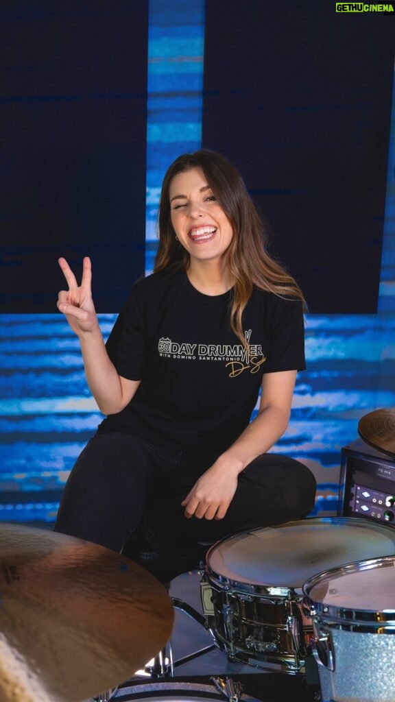 Domino Santantonio Instagram - SOOO excited to announce my first-ever merch collaboration with Drumeo!!! 🤩🥁👏🏼 These are limited edition 30-Day Drummer items celebrating the students (and funny moments 😂) from the last year of drum lessons! I hope you’ll find the perfect gift for yourself OR a drummer you know 😉 (Plus, they’re a great conversation starter if somebody asks if you play drums 😍) Visit drumeo.com/30-day-merch/ to see the full line (link in my bio) 🔗🔥