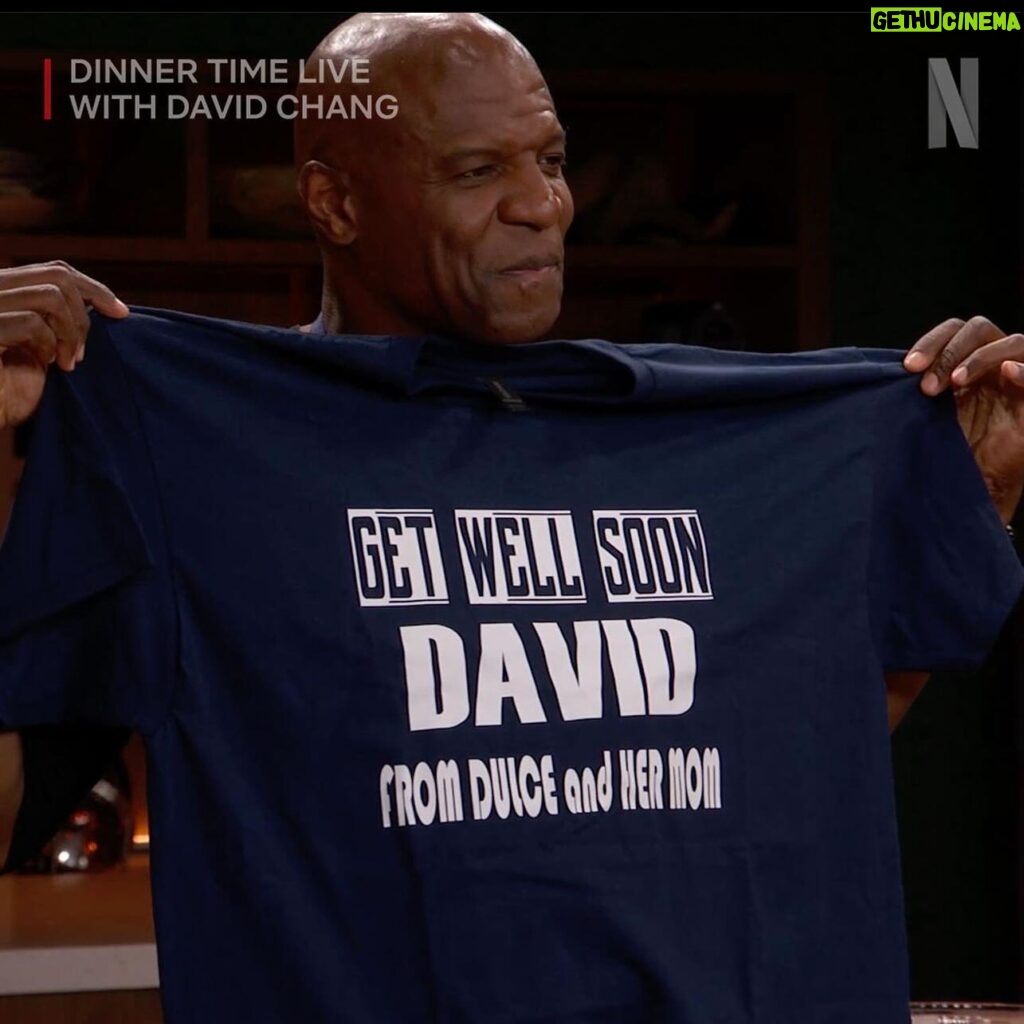 Dulcé Sloan Instagram - I had too much fun on #DinnerTimeLive It was honor to be a share a meal and peach soju with @davidchang and to have @chrisyingz and @terrycrews cook for us was a dream. David is recovering from neck surgery so my Mom made him a Get Well Soon shirt! And @christinatosi showing up with the @milkbarstore desserts was literally icing on the cake. The experience was truly a blessing and I hope to come back! Styled by @styleethic Dress: @nicandzoe Necklace: @naturestwist that I love love love Earrings: @analuisany Shoes: naturalized