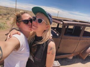 Dylan Meyer Instagram - In honor of Love Lies Bleeding coming out this weekend here’s a retrospective of our best hits from ABQ the home of my BELOVED piñon coffee. We had such a sweet time being desert rats and the movie absolutely shreds. Go see it in a theater it’s an absolute BANGER w a crowd!