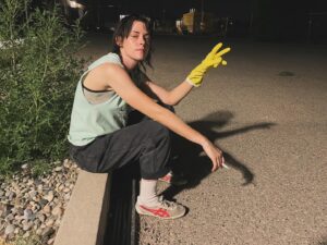 Dylan Meyer Instagram - In honor of Love Lies Bleeding coming out this weekend here’s a retrospective of our best hits from ABQ the home of my BELOVED piñon coffee. We had such a sweet time being desert rats and the movie absolutely shreds. Go see it in a theater it’s an absolute BANGER w a crowd!