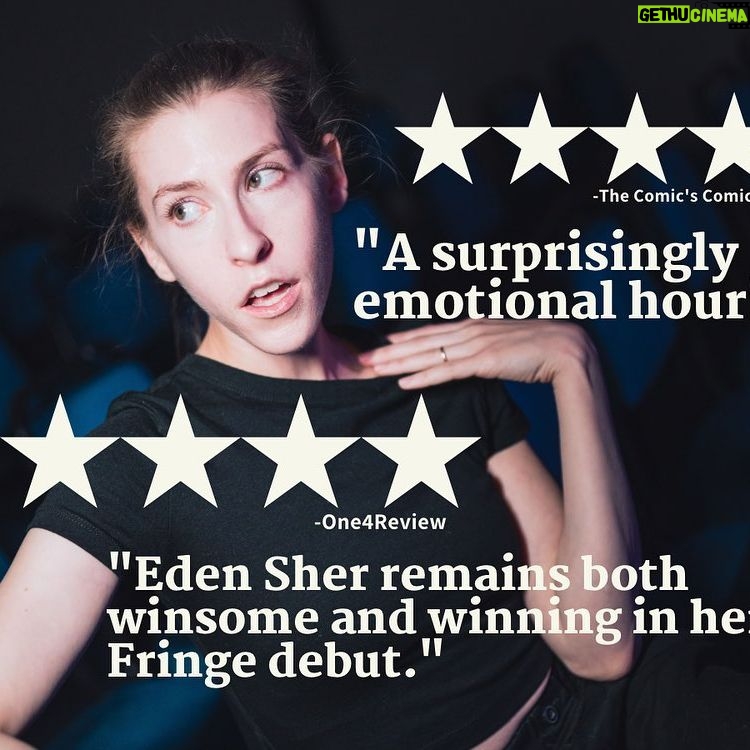 Eden Sher Instagram - In honor of my completely sold out Fringe run, including my added date, thought I’d post some praise for #iwasonasitcom that has been written this past month. August has been a psycho wild ride and tonight I do my show TWICE IN A ROW, BACK 2 BACK, so please everyone pray for me that I survive the night. V grateful for all that bought tix and love you all v v much ❤️😭🙏⭐️🫠 📸 @jill.petracek