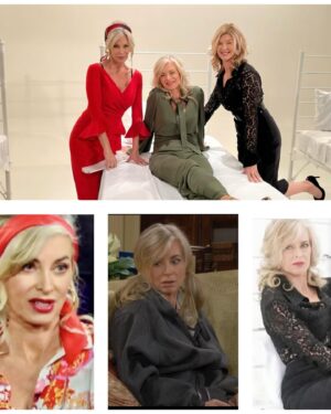 Eileen Davidson Van Patten Instagram - It's been quite a challenge and a lot of fun to play Ashley's DID storyline. Thank you to these two amazing, talented, professional, and hilarious women!  @lisaawilliams3 @wendywilkinsoz  I couldn't do it without you! Also these terrific wardrobe, hair and makeup people ❤️❤️ @tmlorito @davidzyla #scottburkhart @justinjacksonhair @moresweettea @127lo you are all the best!! Thank you so much.💋💋