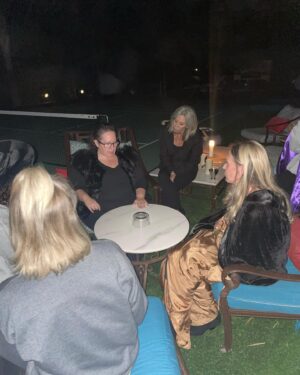 Eileen Davidson Van Patten Instagram - Witches party!!! With these amazing women. 👻😈💀🎃🍸 a little caviar a lot of martinis and a psychic!