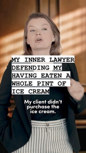 Elaine Carroll Instagram - my inner lawyer defending my having eaten a whole pint of ice cream 🍦
(shot / edited by @samreich)
.
#sketchcomedy #funny #courtroomdrama #lawandorder #icecream