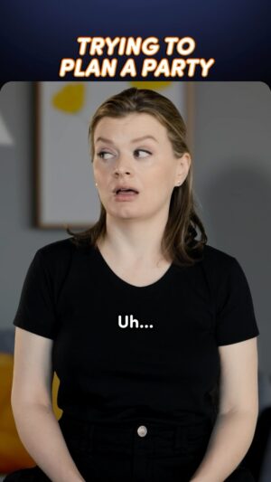 Elaine Carroll Instagram - trying to plan a party 🎉 
.
#comedy #funny #neurosis #introvert #anxiety