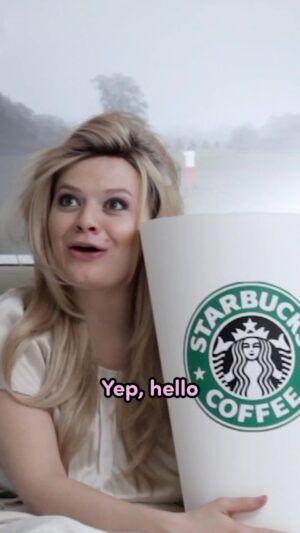 Elaine Carroll Instagram - Very Mary-Kate classic: TRENTA. One of my personal favsies. Featuring the world’s best straight man @lukesholl. 
.
#sketchcomedy #funny #verymarykate #coffee #starbucks #caffeine