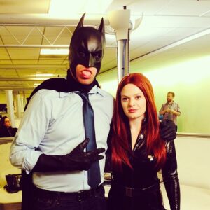 Elaine Carroll Instagram - The Black Widow meets Batman #challnighter