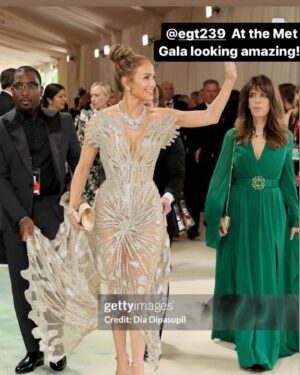 Elaine Goldsmith-Thomas Instagram - … and for a night we were all sleeping beauties.  Thank you @jlo @voguemagazine #annawintour #metgala2024 for a most magical evening