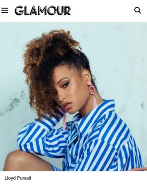 Elarica Johnson Instagram - ✨
Thank you @glamourmag 💗
Here’s alittle dose of me and my day to day. 

Shot by my bestie and wonderful Photographer @lloydpursall 
Wearing @victoriabeckham 
Makeup by the fab @artistrybystephen_ 
@hanzvitt thank you for all the help 

@avlon @mielleorganics @olaplex 
#curlyhair #afrohair #pvalley