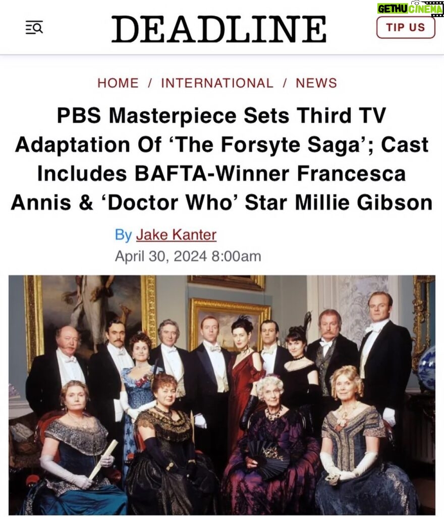 Eleanor Tomlinson Instagram - All new… The Forsyte Saga Let’s go! @mammothscreen @masterpiecepbs @twopencemiddleton @danny_griffin_ @joshua_orpin @milliegibbo @jamieflatters @tomdurantpritchard1 @owen.i23 @elliespeaks @stephenmoyer #francescaannis #jackdavenport #susanhampshire #josettesimon