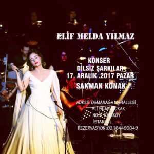 Elif Melda Yılmaz Instagram - Duymadık, kaçırdık demeyin...
Bekliyoruz.
Sevgiler...💖⚘💖 #müzik  #konser #concert #istanbulkonser #music #musicians #singer #actress #17Aralık2017 #pazarkonseri  #elifmeldayılmaz #liveperformance