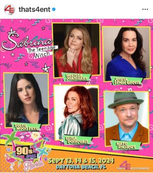 Elisa Donovan Instagram - 👋 Might look like a #tbt but it’s not! So excited to get back to @thats4ent #90scon but this time with my @sabrinateenagewitch fam!!!! Love you guys! Can’t wait! ❤️❤️ PS All of you @clueless fans, I will have those photos, too 😉 #sabrinatheteenagewitch #clueless #90sConFLA #DaytonaBeach