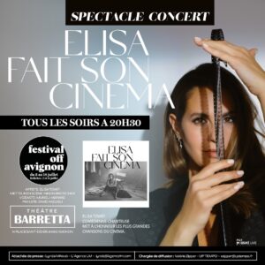 Elisa Tovati Instagram - 🎭✨ Festival Off Avignon ✨🎭

Vous l’avez compris, les billets pour mes concerts au festival d’Avignon sont maintenant disponibles ! 🎉 Vous pouvez réserver votre place en scannant le QR code avec votre téléphone (vous pouvez aussi l’enregistrer dans votre pellicule et cliquer dessus pour ouvrir le lien) ou en cliquant sur le lien dans ma bio 🎟️ 

J’ai hâte de vous y voir 🥰

📅 Dates : du 3 au 18 juillet 2024
📍 Lieu : theatre Baretta, festival d’Avignon Off

#FestivalAvignon #ConcertLive #BilletterieOuverte #festivaloffavignon #Elisafaitsoncinema
