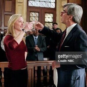 Elisabeth Röhm Instagram - Oh how I love you, Sam Waterston! What an honor and a privilege it was to share the stage with you for five years. I applaud your last performance tonight @nbclawandorder as our beloved Jack McCoy. The world will thankfully always have reruns to get their much needed fix. When I joined Law And Order, it was literally like becoming one of the Beatles. I walked down the street with Sam and people would call his name from cars nearly creating a collision because they wanted to get a good look at him. Women shrieked from afar, their obvious and forever crush. I was in awe. Still am. I deepened my craft as an artist, I learned how to be a good solid smart human being (Sam read news endlessly & genuinely held the law in high regard). I learned how to be a consummate professional. He became a great mentor and friend and I picked up a couple of things about how to do things the right way across the board. I am so grateful for the years that I spent with the GOAT. All hail, Sam Waterston! 👑 ❤️
