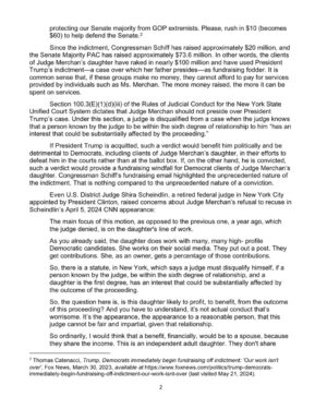 Elise Stefanik Instagram - 🚨🚨🚨 I just filed an official judicial complaint with the New York State Commission on Judicial Conduct against Acting Supreme Court Justice Juan Merchan for his clear violation of the Rules of Judicial Conduct for the New York State Unified Court System due to his family directly enriching itself off this sham trial against President Trump.

"Acting Judge Merchan is in clear violation of section 100.3(E)(1)(d)(iii) of the Rules of Judicial Conduct for the New York State Unified Court System as his family has enriched itself through anti-Trump fundraising mentioning this case directly. His family’s wealth is directly tied to attacking President Trump. The idea that he is in a position to preside over this trial fairly would be laughable if it weren’t so dangerous. The naked corruption on display in Judge Merchan’s courtroom isn’t only a threat to President Trump, but a threat to our justice system and democracy. It is election interference for financial gain and cannot be tolerated. Judge Merchan should have recused himself, but since he’s refused, he must be held accountable for his judicial misconduct."