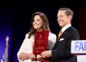 Elise Stefanik Instagram - I was honored to receive The Ronald Reagan Defender of Freedom Award from Ralph Reed and address the @faithandfreedomcoalition Conference this afternoon in Washington, D.C.

From my steadfast support of President Trump and our greatest ally Israel to combatting failed Far Left Democrats’ policies, I will continue to lead and stand up for conservative America First policies to save our Constitution and our great nation. 🇺🇸