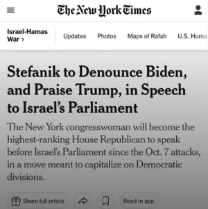 Elise Stefanik Instagram - Tomorrow at the invitation from Israeli Speaker @realamirohana , I’ll be giving a speech at the Knesset about House Republicans’ steadfast support for Israel, combatting Jewish hate both in American education and across the world, and calling for the world to stand with the people of Israel. 🇺🇸 🇮🇱 #StandwithIsrael