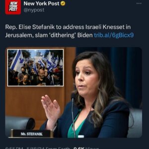 Elise Stefanik Instagram - Tomorrow at the invitation from Israeli Speaker @realamirohana , I’ll be giving a speech at the Knesset about House Republicans’ steadfast support for Israel, combatting Jewish hate both in American education and across the world, and calling for the world to stand with the people of Israel. 🇺🇸 🇮🇱 #StandwithIsrael