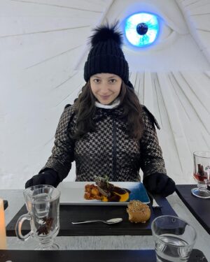Elisha Applebaum Instagram - Safe to say I’ve had the most incredible time in Lapland. From the moment you land you can feel the heart of the place. Everywhere you turn is beautiful and everyone is so nice!! I loved it, I already miss it and I will be back.

Tip for sleeping in the snow hotel: when going to bed keep one eye and your nose out of the sleeping bag. See picture 2.

Thank you @arcticsnowhotel for making my Lapland dreams a reality 🧊💙