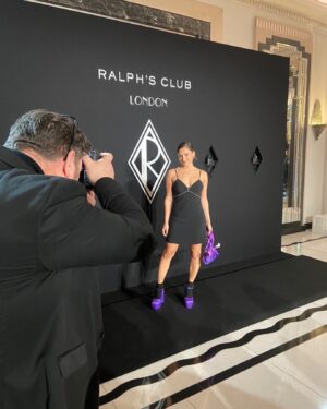 Elisha Applebaum Instagram - Thank you @ralphlauren for the most gorgeous evening 🟪

Styling: @hurr @bashparis @kurtgeiger @annikainez 

Make up: @tonihowardx