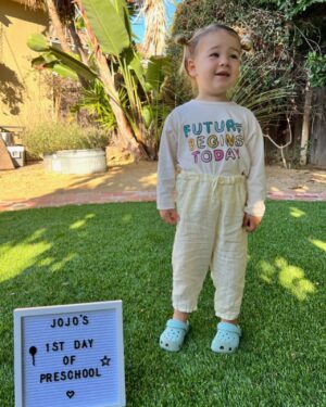 Elizabeth Hendrickson Instagram - What a difference a year makes! All grown up and ready for another year at pre school. Moving up to the bigger  campus with all the “big” kids 😭Everything unicorn was requested 🦄 from our little magical creature.