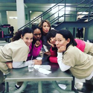Elizabeth Rodriguez Instagram - Behind the scenes of our last day shooting... it’s finally starting to hit me. I shot the first day of season1 and the last day of season7. There was no way to imagine what this series was about or how it would effect so many lives and change the old Hollywood paradigm forever . It shed light on many important issues and made us laugh and cry along the way. THANK YOU @ijnej from the bottom of my super sensitive heart. Thank you fans for taking this ride with us. #timeflies #finalbow #gratitude #aleida #aleidadiaz  #oitnb #netflix #whataride #actor #livingmybestlife