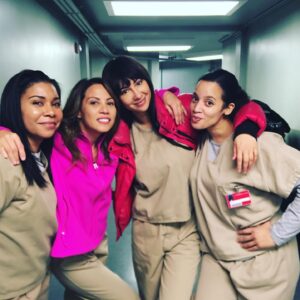 Elizabeth Rodriguez Instagram - Behind the scenes of our last day shooting... it’s finally starting to hit me. I shot the first day of season1 and the last day of season7. There was no way to imagine what this series was about or how it would effect so many lives and change the old Hollywood paradigm forever . It shed light on many important issues and made us laugh and cry along the way. THANK YOU @ijnej from the bottom of my super sensitive heart. Thank you fans for taking this ride with us. #timeflies #finalbow #gratitude #aleida #aleidadiaz  #oitnb #netflix #whataride #actor #livingmybestlife