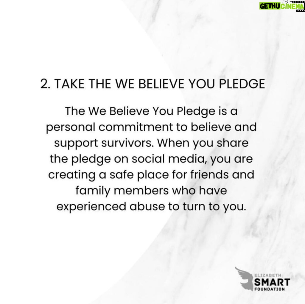 Elizabeth Smart Instagram - Since I was rescued I’ve thought about what has made a difference to me in my healing and the one thing that has made probably the biggest difference is: support. Having people believe me, hold space for me, encourage me, and love me has made all the difference. This month during our “We Believe You” campaign we encourage you to take action and be a support to survivors and victims around you. Just a few statistics real quick In the US a person is sexually assaulted every 68 seconds 1 in 6 women have been Victim’s of attempted or completed rape in her lifetime 1 in 33 men have been Victim’s of attempted or completed rape in his lifetime False allegations of sexual abuse are as low as 2% Whether you know it or not the sad truth is you do know a survivor. #webelieveyou