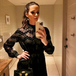 Elizabeth Tulloch Instagram - An ode to my friends from college whom I adore and cherish 2 decades later (and also to my other incredible friends whom I couldn’t have gotten through this year without, and also to the perfect LBD bc why not throw in something else that has always made me feel good). Happy new year, everyone. Sending you all much love, peace, prosperity and good health going into 2024. 

“To All My Friends”
by May Yang (aka Hauntie)

That I could be this human at this time
breathing, looking, seeing, smelling

That I could be this moment at this time
resting, calmly moving, feeling

That I could be this excellence at this time
sudden, changed, peaceful, & woke

To all my friends who have been with me in weakness
when water falls rush down my two sides

To all my friends who have felt me in anguish
when this earthen back breaks between the crack of two blades

To all my friends who have held me in rage
when fire tears through swallows behind tight grins

I know you
I see you 
I hear you

Although the world is silent around you

I know you
I see you 
I hear you

🖤