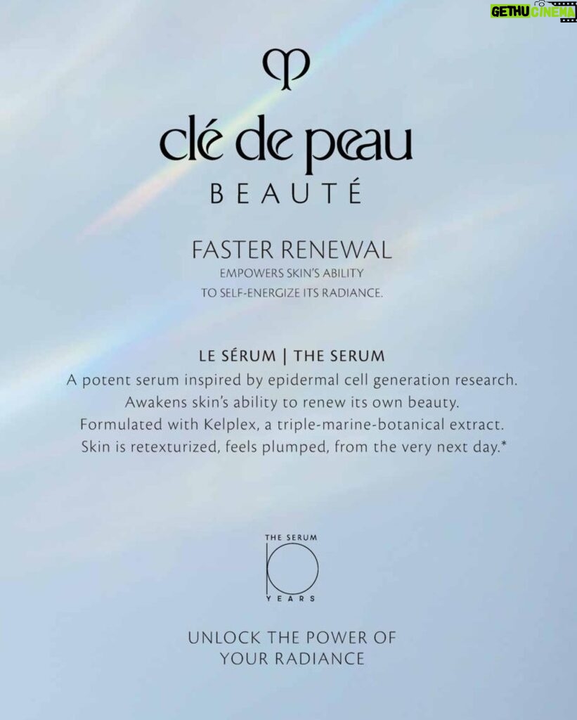 Ella Balinska Instagram - Little me still can’t quite believe I get to be the face of a brand like this…  @cledepeaubeaute is celebrating 10 years of the serum (maybe the most advanced in the world) Thank you from baby billabong bax 🥲🩵