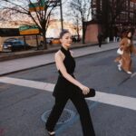 Ella Hunt Instagram - just a casual stride along the westside highway ;) thank u for an absurdly glamorous morning @michaelkors 🖤 📸 @emiliomadrid @sarahslutsky (🧚🏼‍♀️) @carolinadali @jacobrozenberg