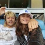 Ella Purnell Instagram - peanuts and cracker jack!!!! Thank you @healthade @dodgers for making this Brit’s first baseball game so fun :)✨