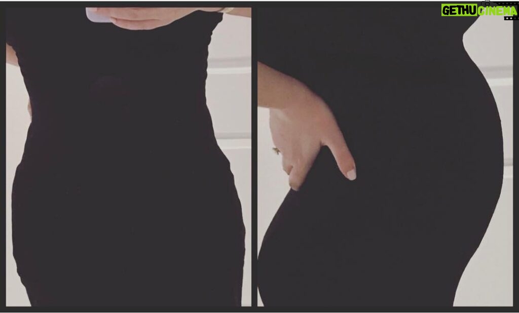 Elle Fowler Instagram - 29 Weeks tomorrow! Not preggo from the front but the side is BAM lol! I can already feel him trying to stretch side to side though so he will spread out more in the next few weeks I'm sure. Bye bye waist, hello sweet baby Peach! P.S. I am planning to vlog the last 8 weeks of pregnancy! It will be an adventure, that's for sure!