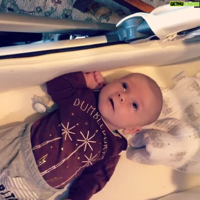 Elle Fowler Instagram - My little wizard 😍 Such a tiny tot, swimming in his 0-3 month outfits at 2 months old lol. Pretty sure his pants are on backwards, his daddy dressed him lol. 🤷🏼‍♀️
