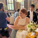 Ellie Bamber Instagram - the food props were a bit of a distraction @rwrbonprime @matthewmichaellopez @casey.mcquiston