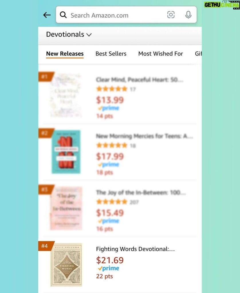 Ellie Holcomb Instagram - Y’all. The expanded limited edition of “Fighting Words” is #4 on the @amazon Christian Devotional chart!!!! Thank you so much for all of your pre-orders and new orders to get this book up so high - it literally could not have happened without you!!!! I hope you are all enjoying the book so far, and I would love if you would leave a review on @amazon about what you think 🤎