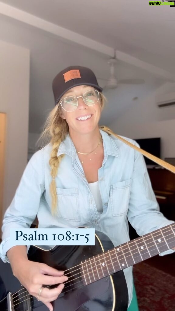 Ellie Holcomb Instagram - I love this different version of Psalm 108 that I’m singing today. I don’t know about you, but so many days, my heart doesn’t feel steadfast. I love how David is saying, “Wake up harp and lyre! I’ll wake up with the dawn to praise you God. Sometimes, I need to get up early and take some deep breaths to remember who I am and who God is. Do I always do that? NO! But I love that as forgetful and NOT steadfast as my heart can be, God’s love and faithfulness reach to the skies. Maybe you need a moment to take a breath and remember that you are loved by the steadfast love of God? I know I did today. Breathe in: You are loved. Breathe out: Even when your heart isn’t steadfast. Breathe in: God is faithful. Breathe out: Even when you are not. Thanks be to God. This verse is one of the new entries in my brand new extended “Fighting Words” Devotional if you want to read more, and you can SING ALONG with me, in a slightly different translation (....I call it ESV……Ellie Singing Version) of this verse on my new Psalms Record, “All of My Days”. #memorymondays #fightingwords #scripture #bibleverses #verseoftheday #inspiration #devotional #ellieholcomb