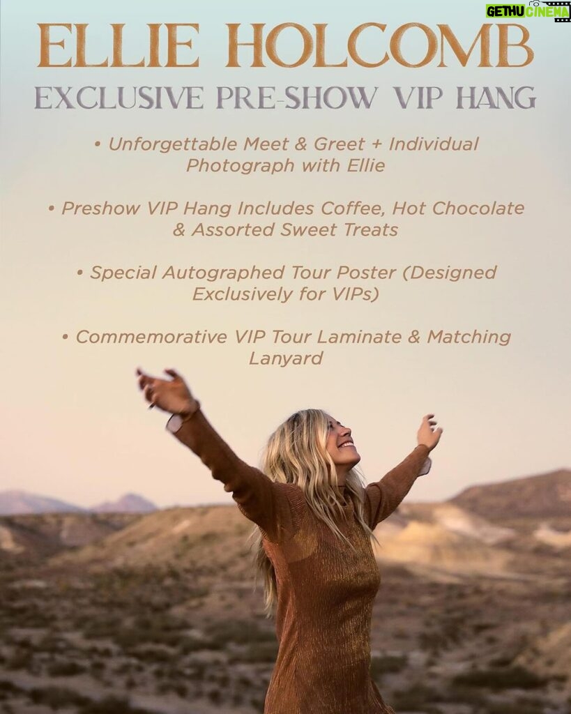 Ellie Holcomb Instagram - If you didn’t already know, I’m going on tour with @lauren_daigle this summer and I CANNOT WAIT !!! These are some big arena shows where it will be hard to see all of your beautiful faces, so I’m doing a VIP experience before the show where we can hang out and eat some sweet treats together!! Can’t wait to see you there 💕 5/9/24 || Peoria Civic Center || Peoria, IL 5/10/24 || Pinnacle Bank Arena || Lincoln, NE 5/11/24 || Denny Sanford Premier Center || Sioux Falls, SD 5/29/24 || Little Caesars Arena || Detroit, MI 5/30/24 || Rocket Mortage Fieldhouse || Cleveland, OH 6/1/24 || MVP Arena || Albany, NY 6/6/24 || Rupp Arena || Lexington, KY 6/7/24 || ExploreAsheville.com Arena || Asheville, NC 6/8/24 || BJCC Arena || Birmingham, AL